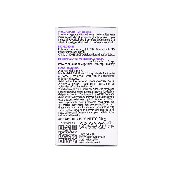 57437-Arko Pharma Vegetal Charcoal 40 Caps +6