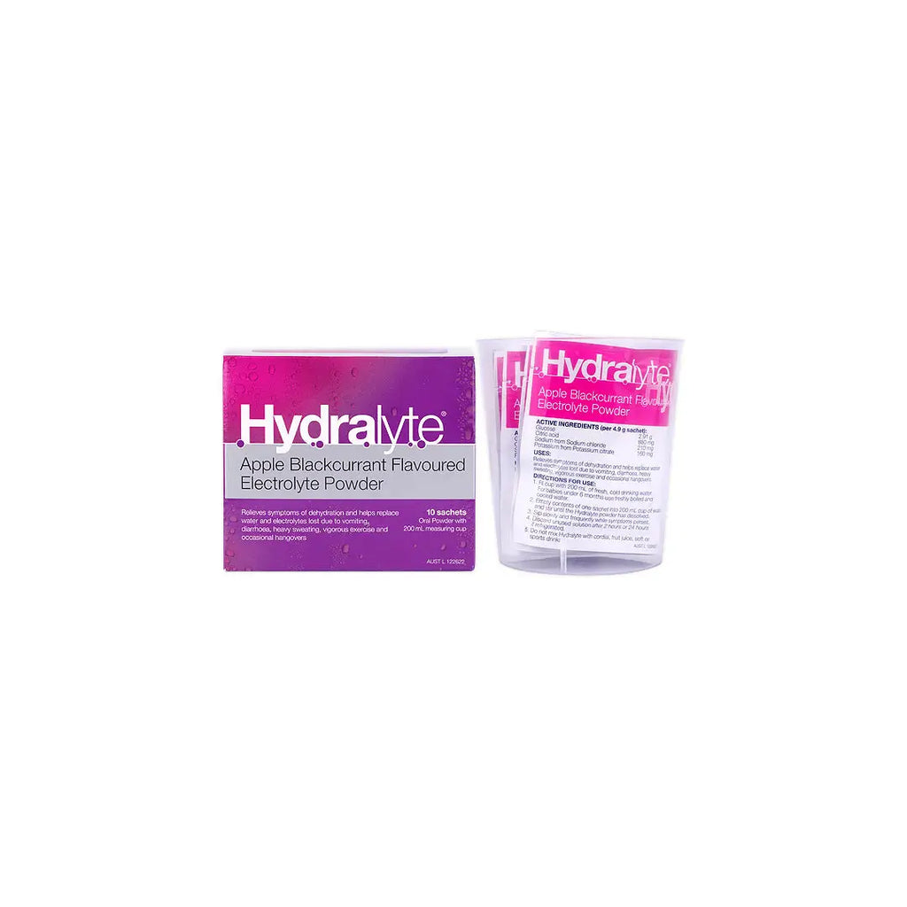 Hydralyte Apple Flavoured Electrolyte Powder 10 Sachets