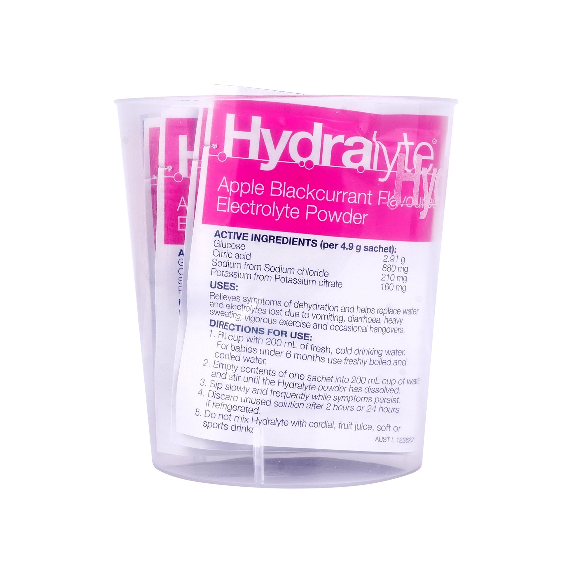 57448-Hydralyte Apple Flavoured Electrolyte Powder 10 Sachets +1