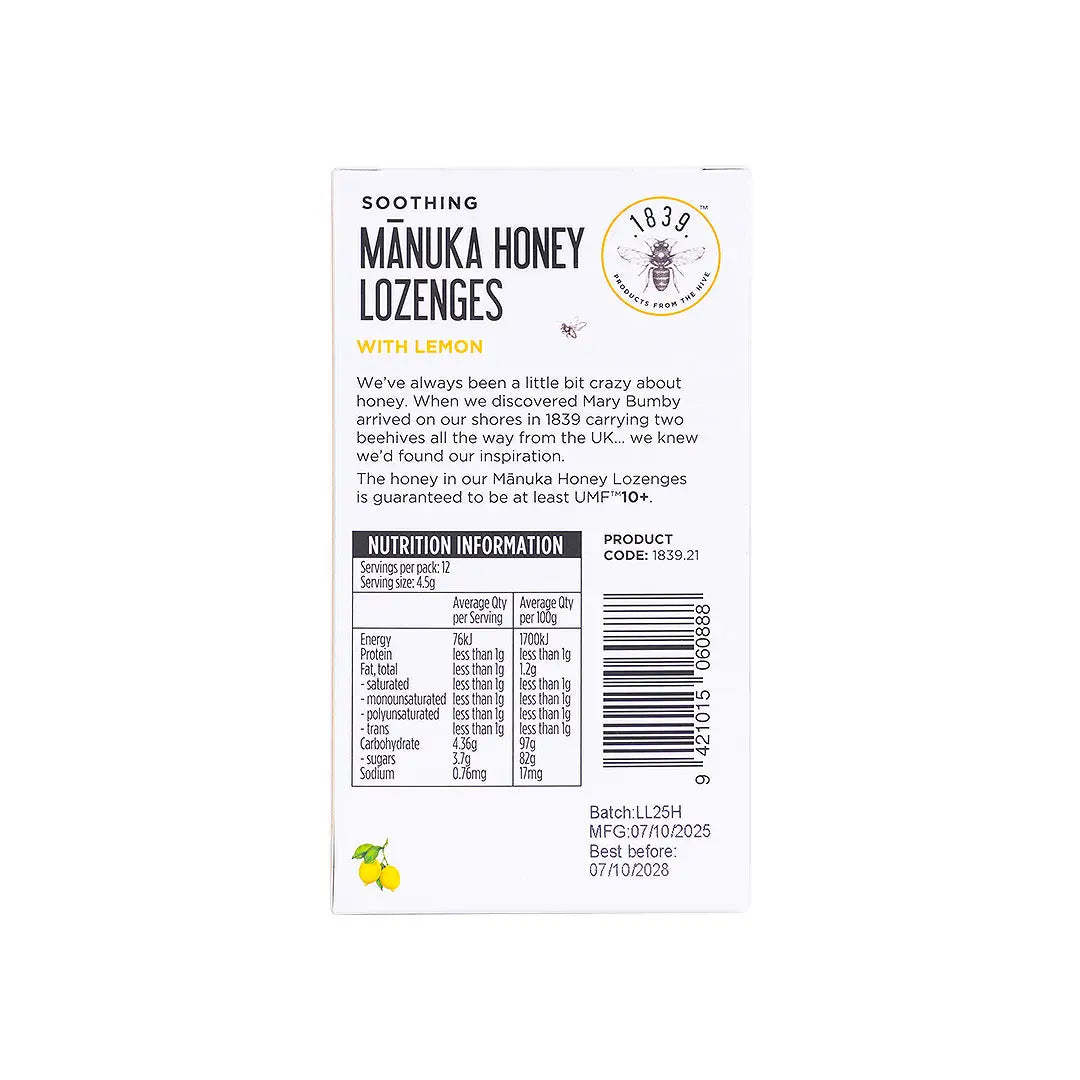 57501-1839 Manuka Honey  Lozenges UMF10+ 12pcs-Lemon +3