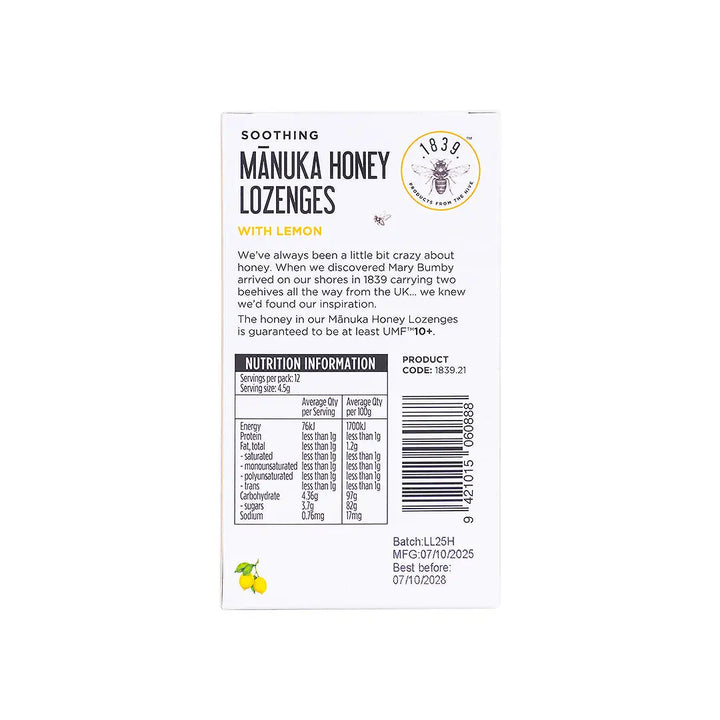 57501-1839 Manuka Honey  Lozenges UMF10+ 12pcs-Lemon +3