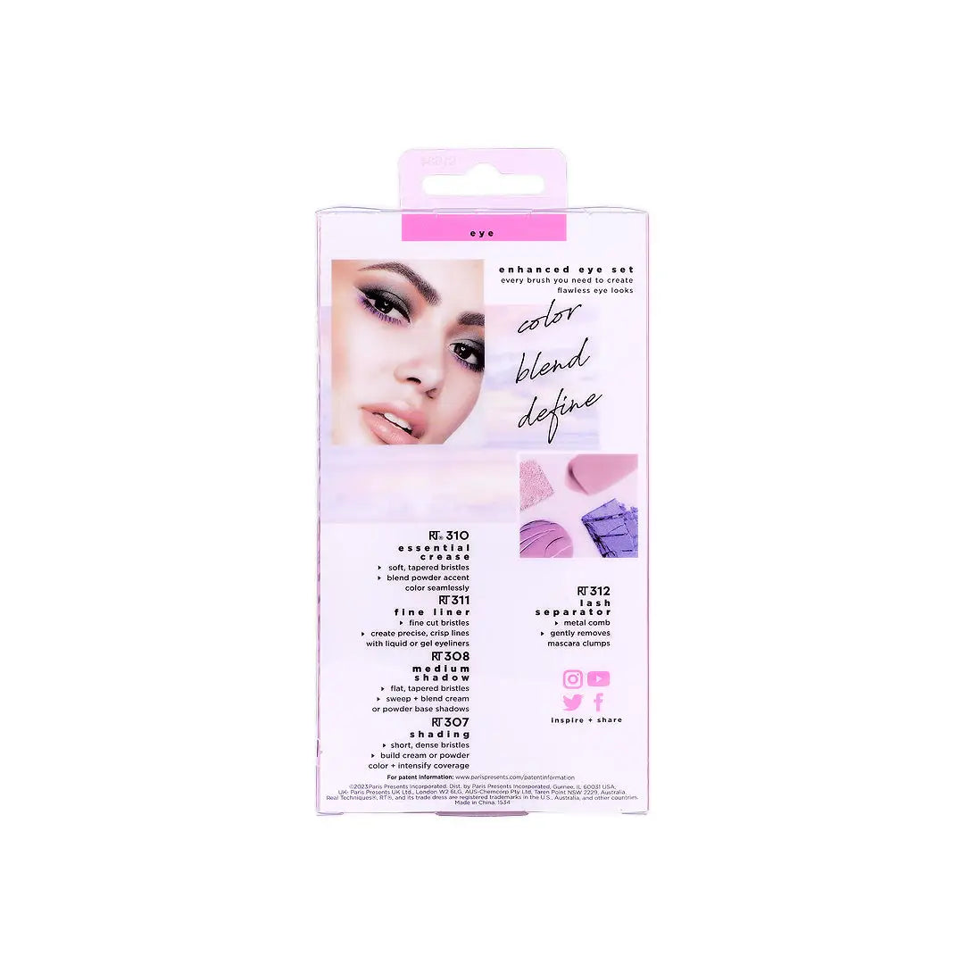 57533-Real Techniques Enhanced Eyeshadow+ Eyeliner Brush Set-91534 +6