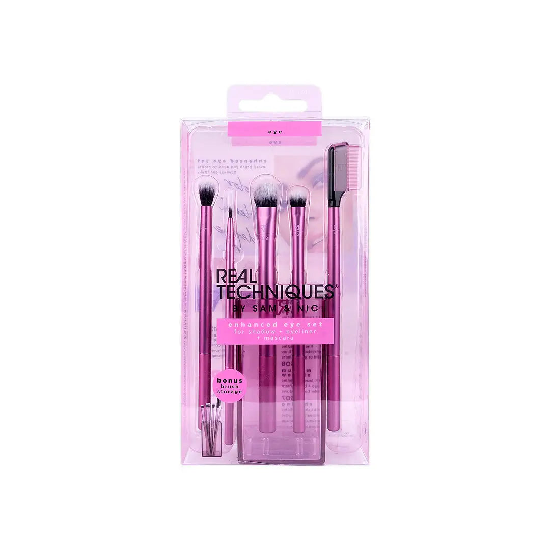 57533-Real Techniques Enhanced Eyeshadow+ Eyeliner Brush Set-91534 +3