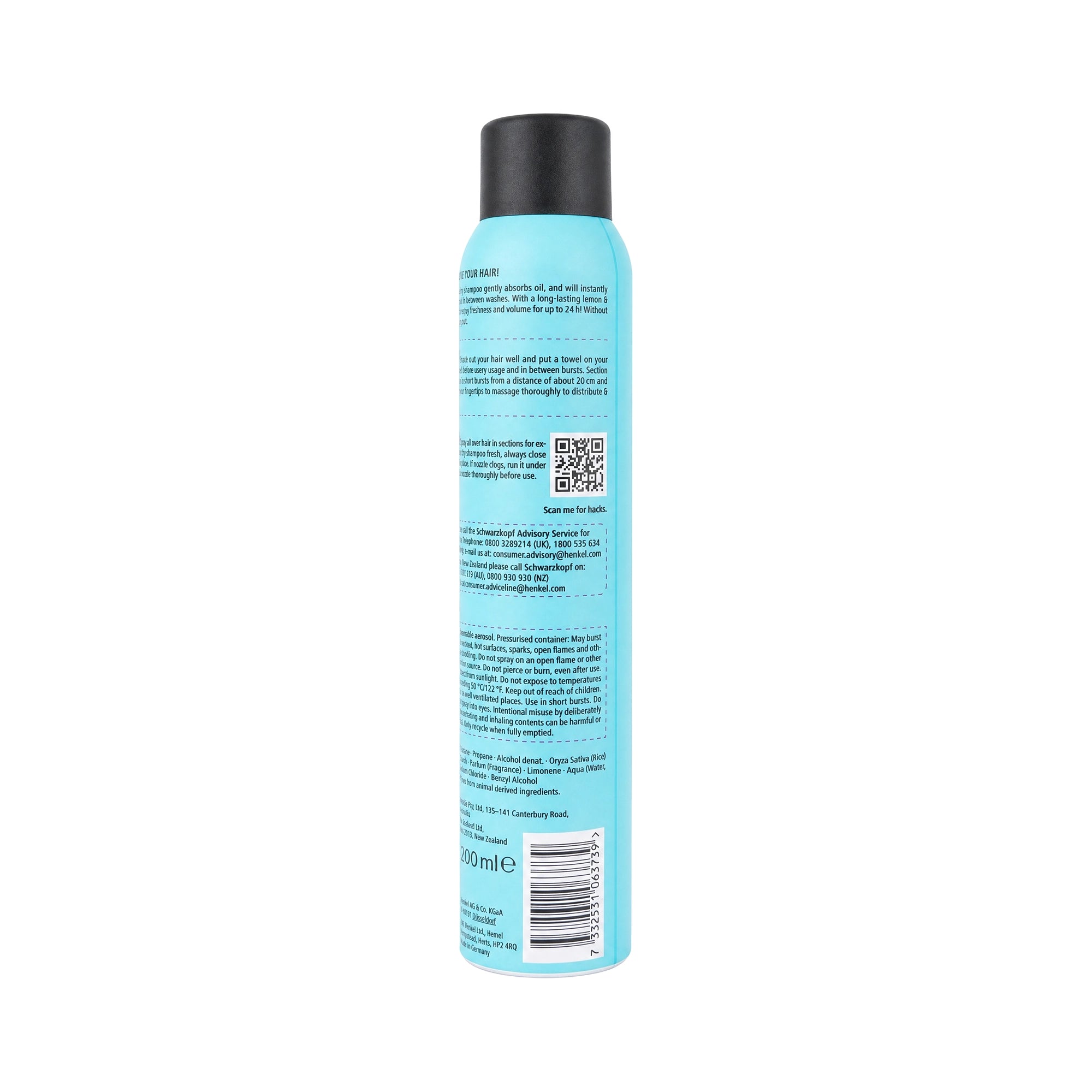 57539-Got2b Extra Volume Dry Shampoo 200ml-Lemon & Bergamot +2