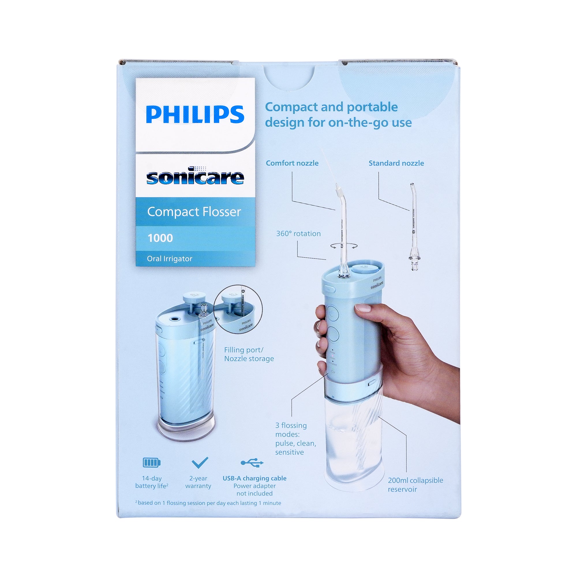 57596-Philips Sonicare Compact Flosser 1000 Blue +5