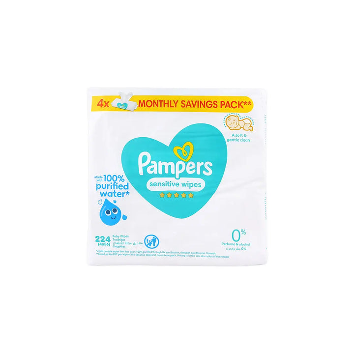 57612-Pampers Sensitive Wipes 4x56Pcs