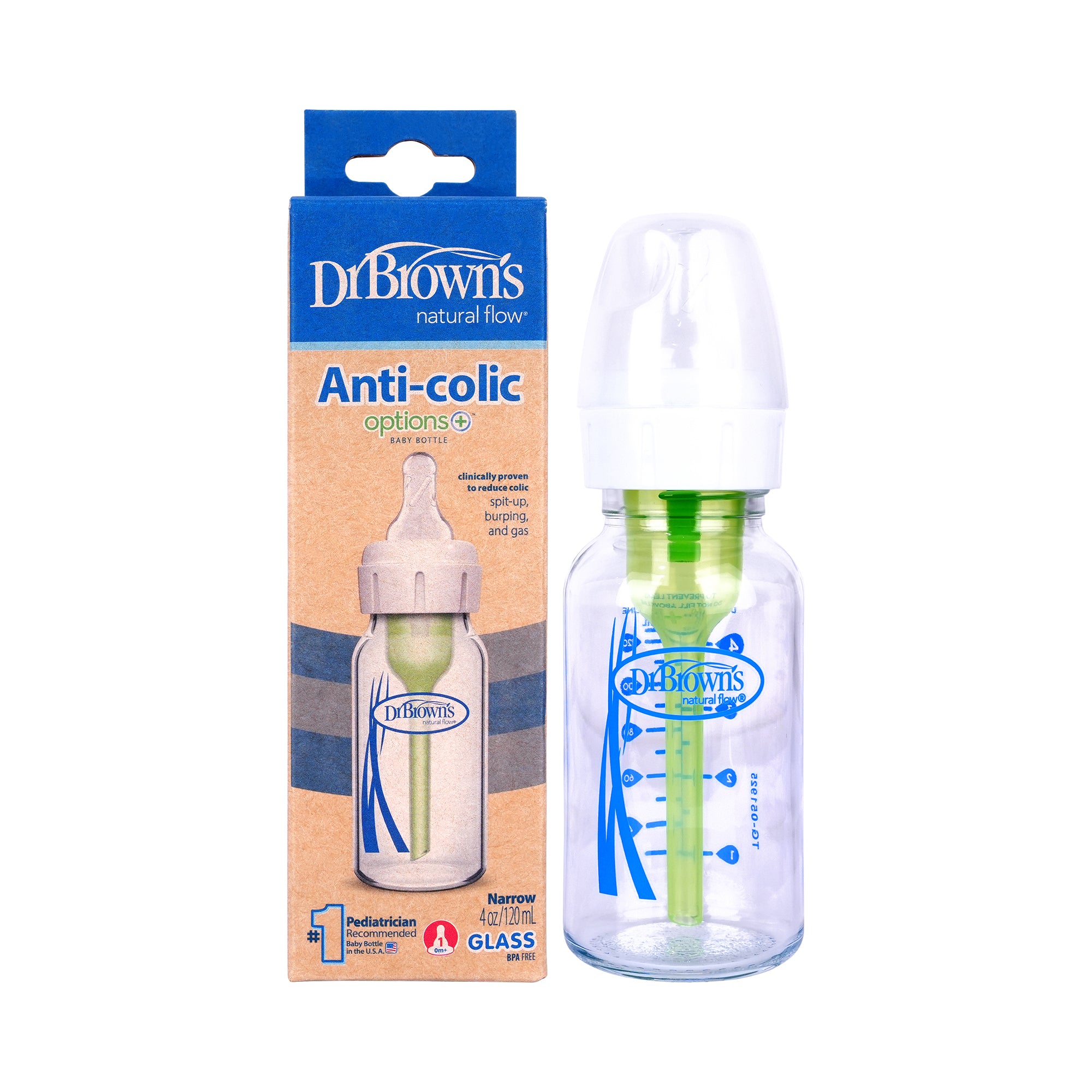 57613-Dr Browns Anti-Colic Narrow Glass Bottle(0m+) 120ml-1324 +4