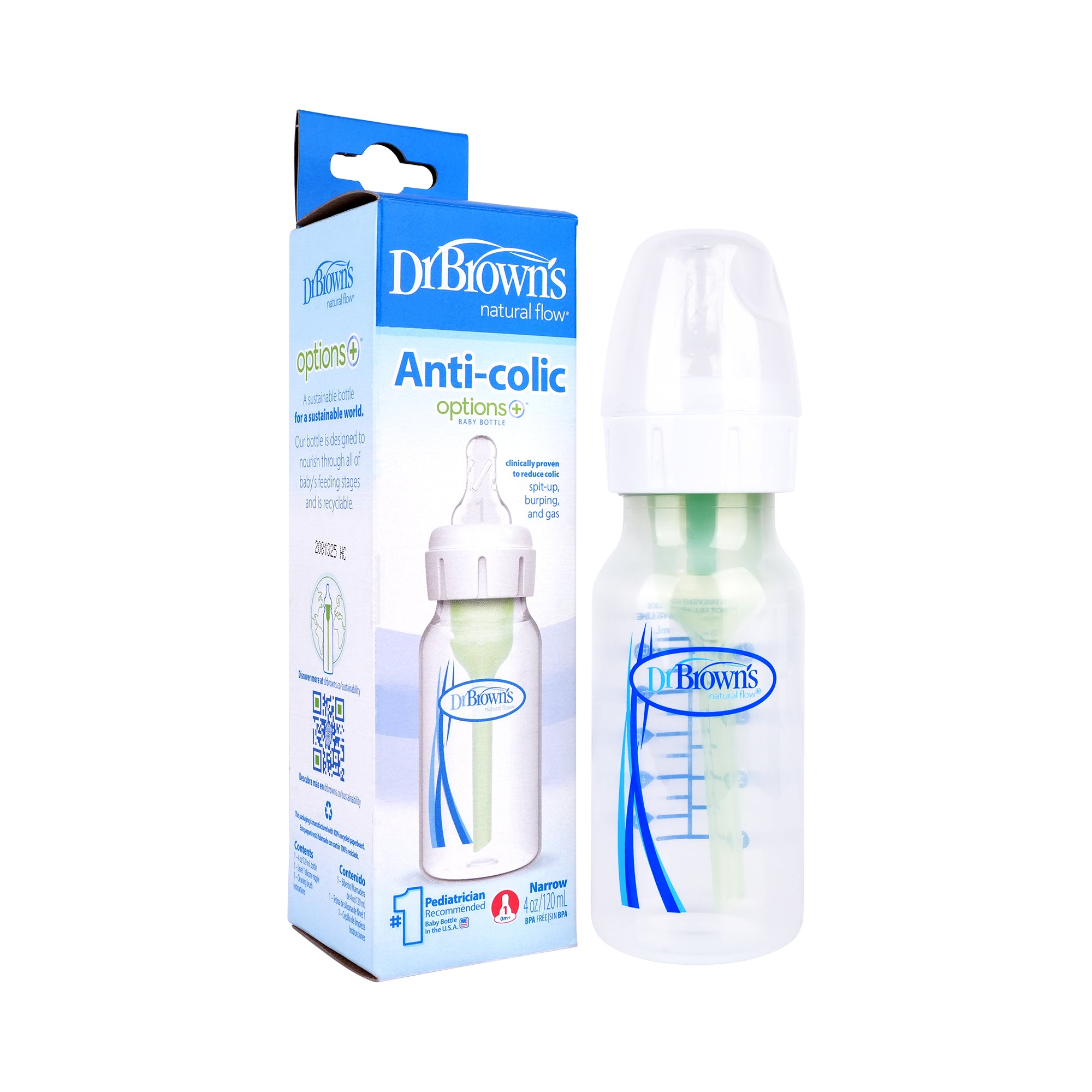 57614-Dr Browns Anti-Colic Narrow Baby Bottle(0m+) 120ml-3962 +1