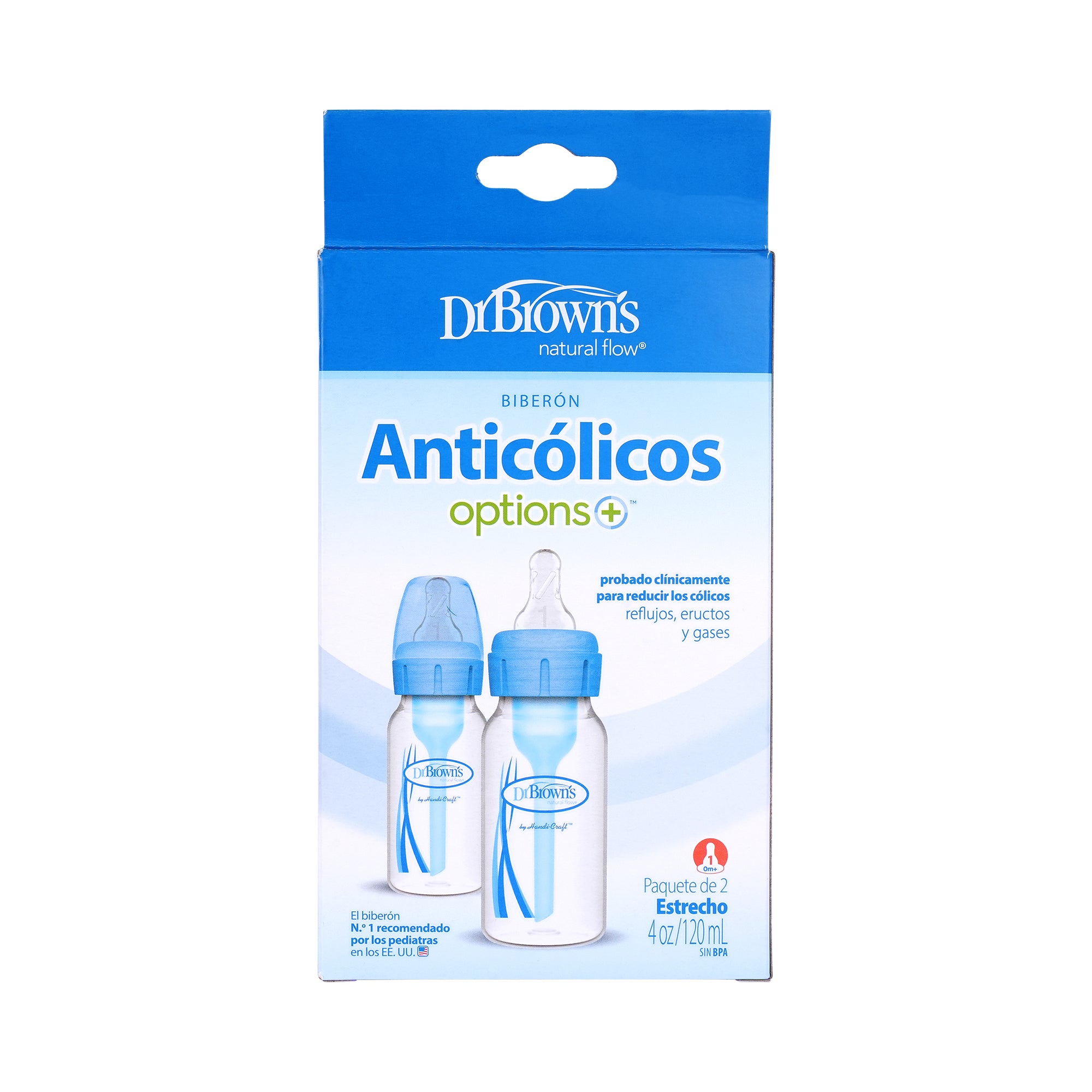 57616-Dr Browns Anti-Colic Baby Bottle Blue 2x120ml-6314 +3