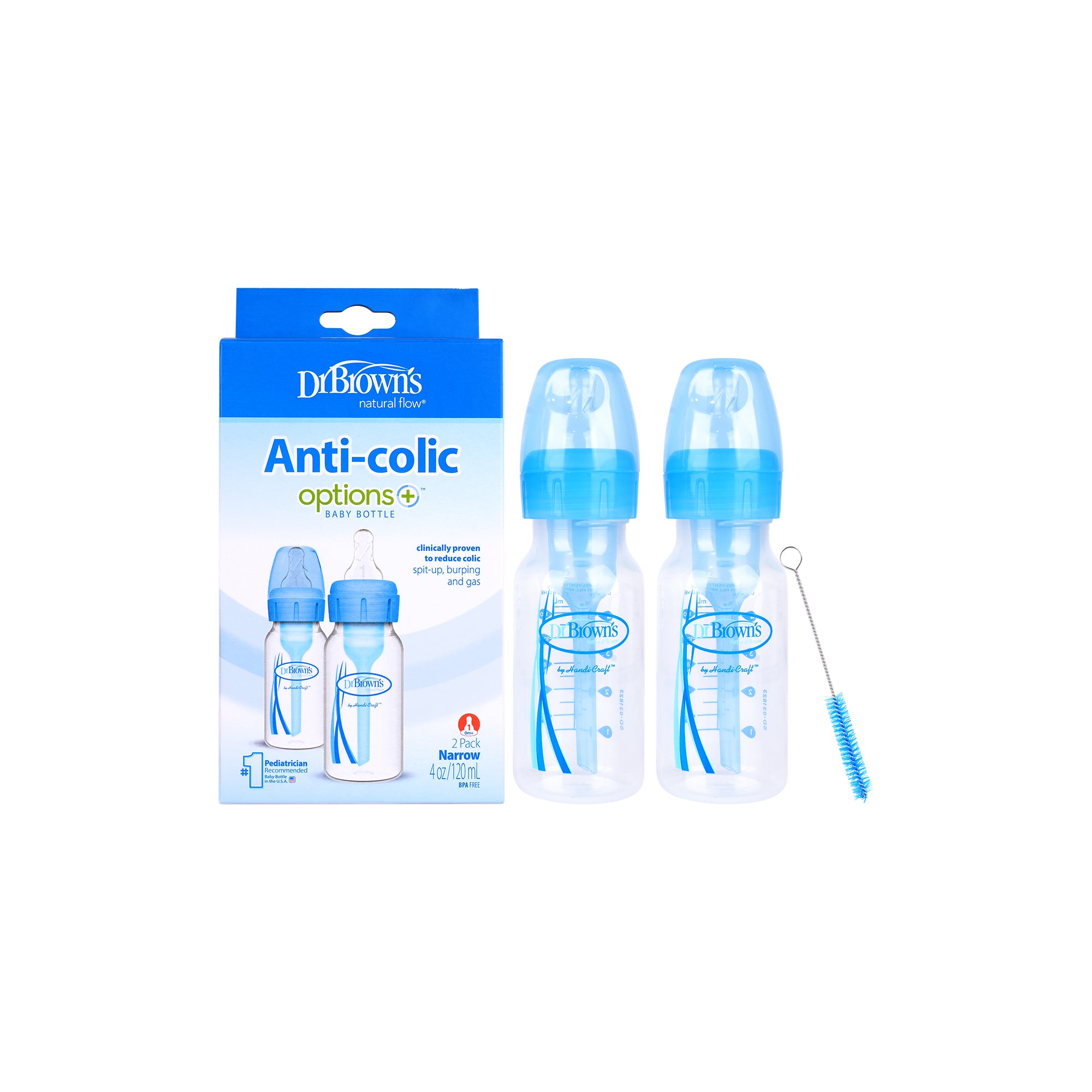 57616-Dr Browns Anti-Colic Baby Bottle Blue 2x120ml-6314
