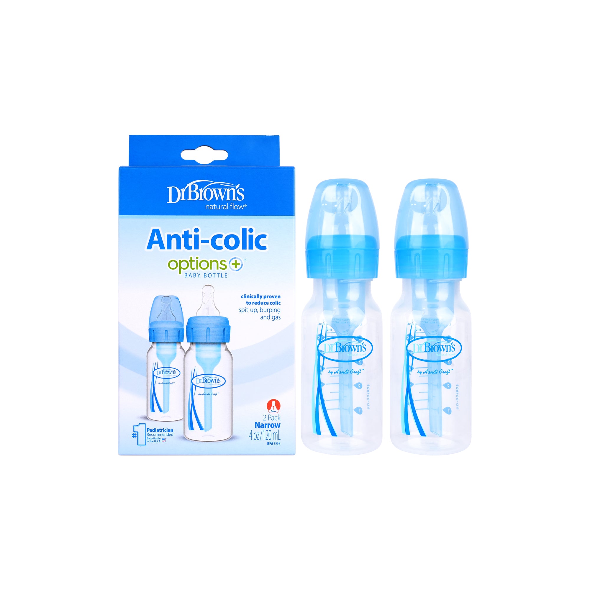 57616-Dr Browns Anti-Colic Baby Bottle Blue 2x120ml-6314 +1