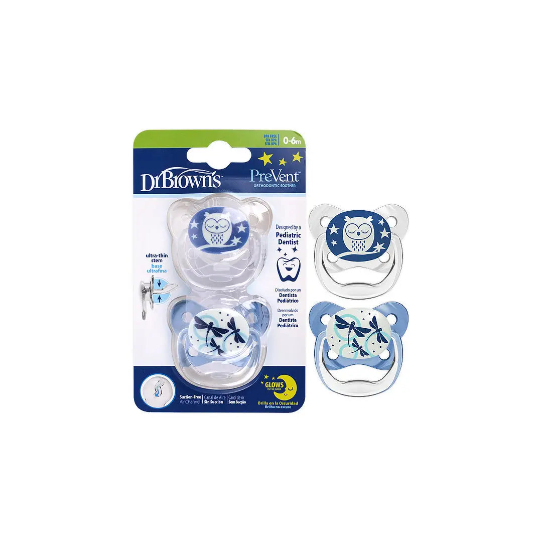 57621-Dr Browns PreVent Glows In The Dark Blue (0-6m)2packs-5261