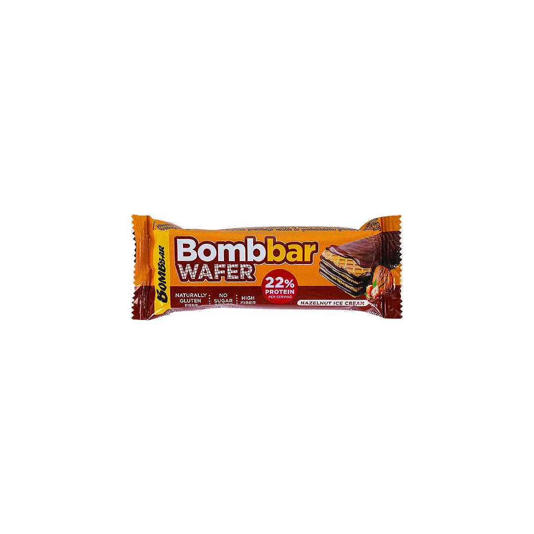 57654-Bombbar Protein Wafer Bar Hazelnut Ice Cream inChocolate 45g