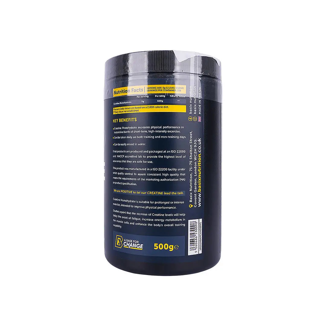 57659-Basix Pure Creatine Unflavoured, 500g +1