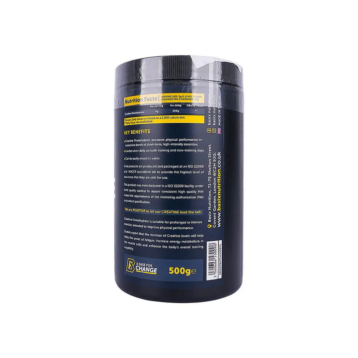57659-Basix Pure Creatine Unflavoured, 500g +1