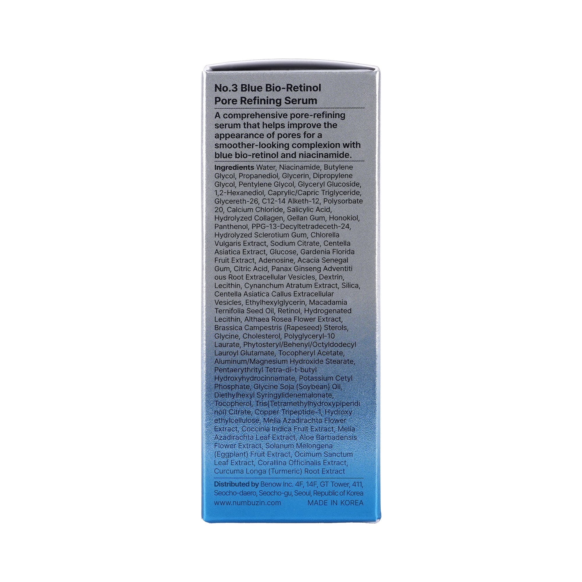 57667-Numbuzin No.3 Blue Bio-Retinol Pore Refining Serum 30ml +8