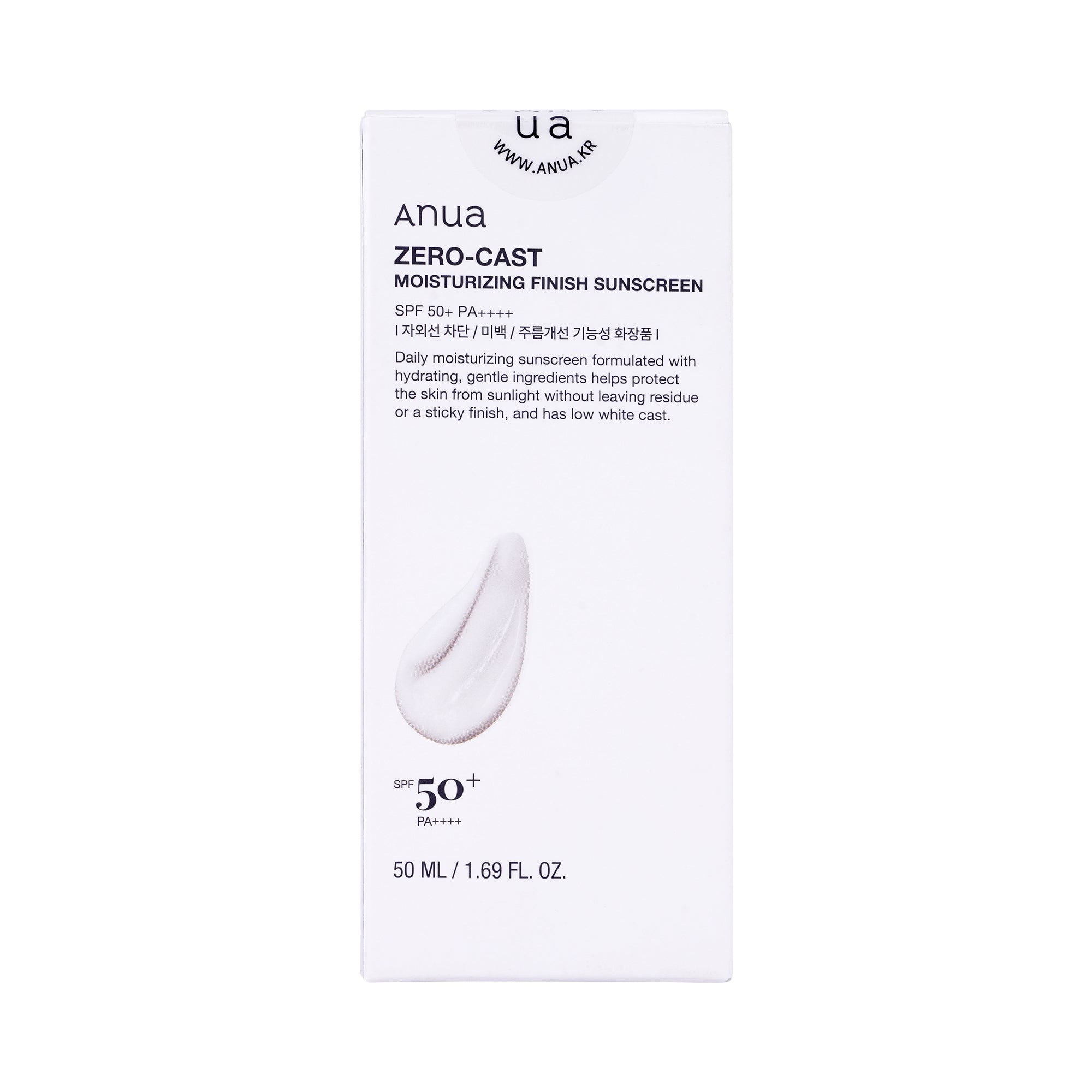 57668-Anua Zero-Cast Moisturizing Sunscreen Spf50+ PA++++ 50ml +5
