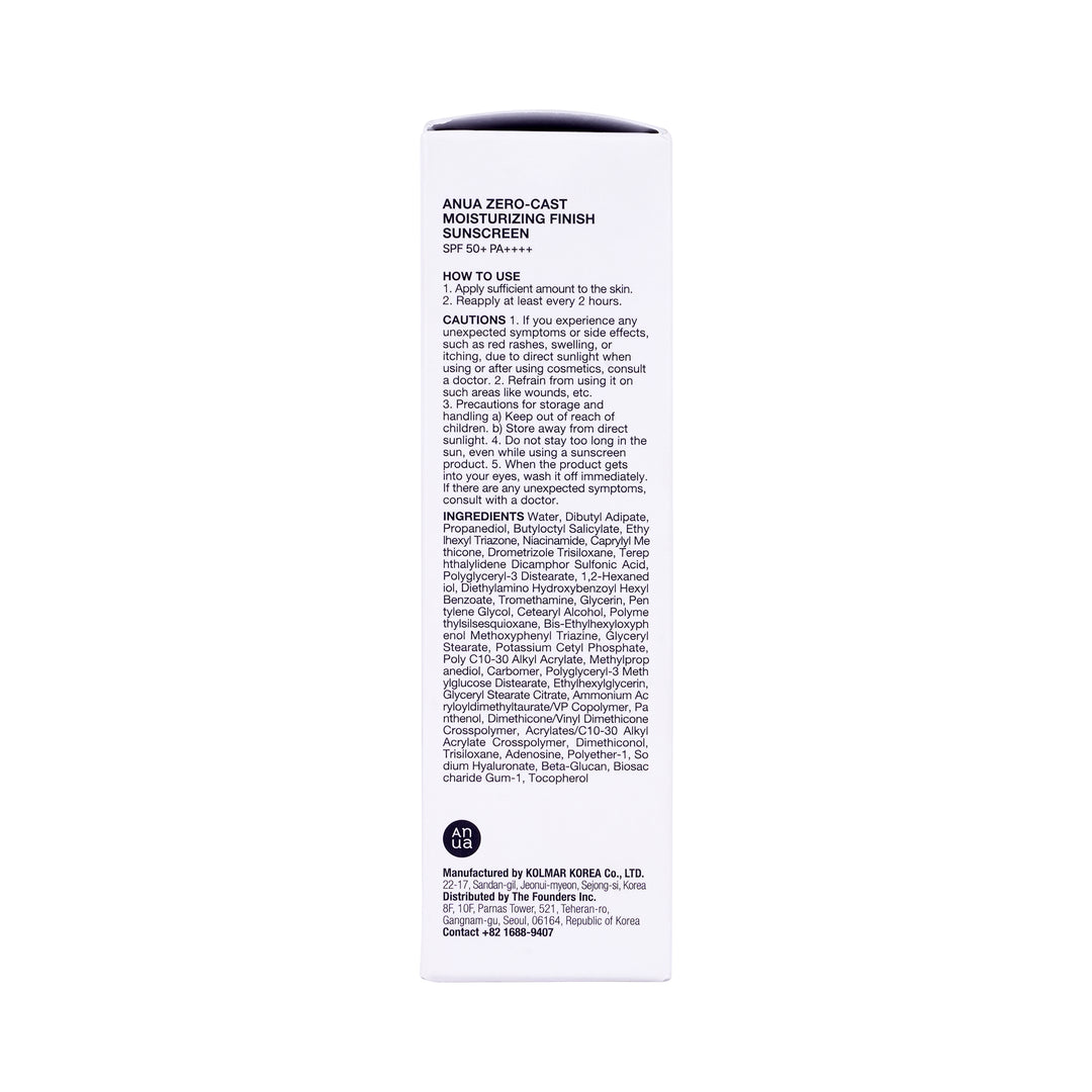 57668-Anua Zero-Cast Moisturizing Sunscreen Spf50+ PA++++ 50ml +6