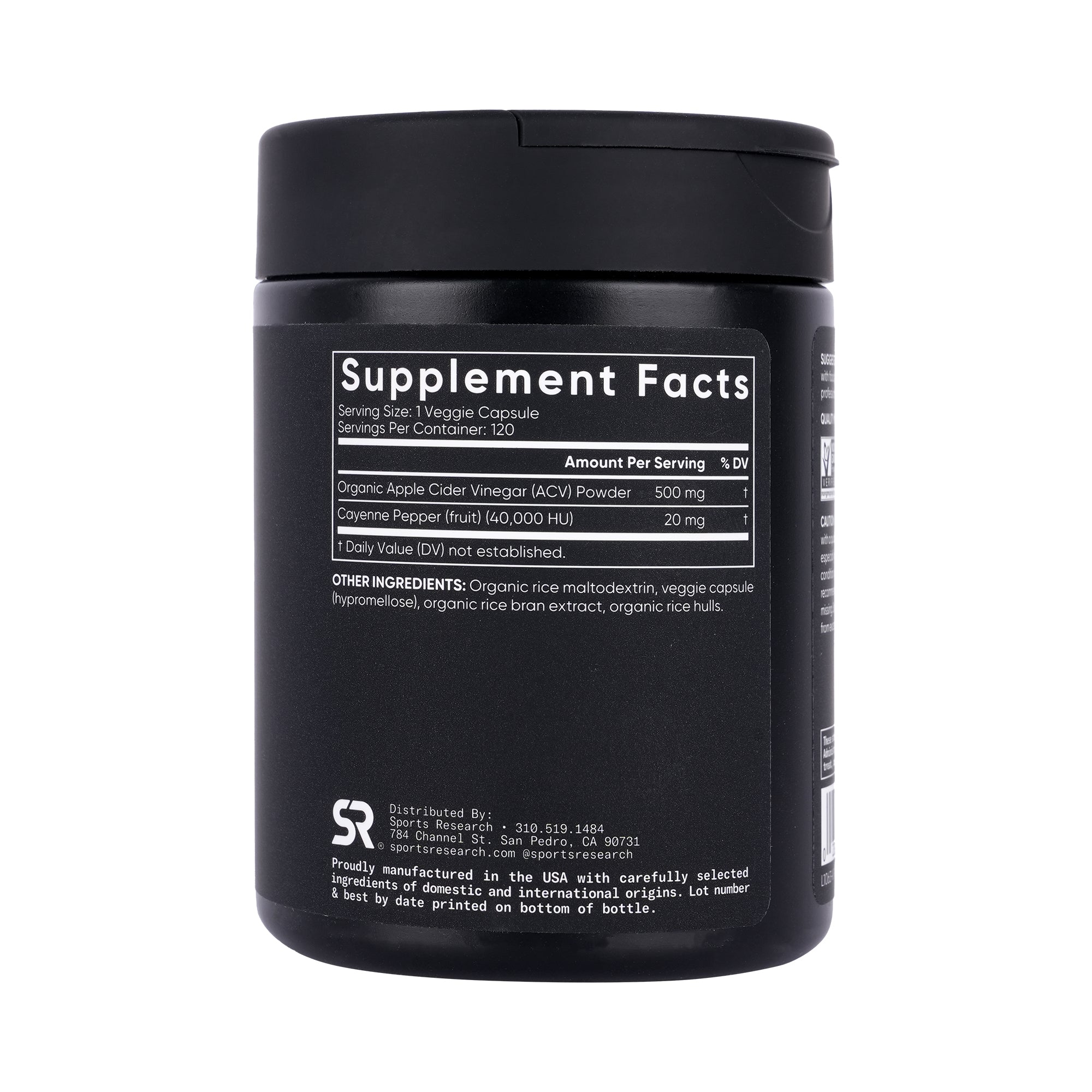 57716-Sports Research Apple Cider Vinegar 120 Veggie Capsules +1