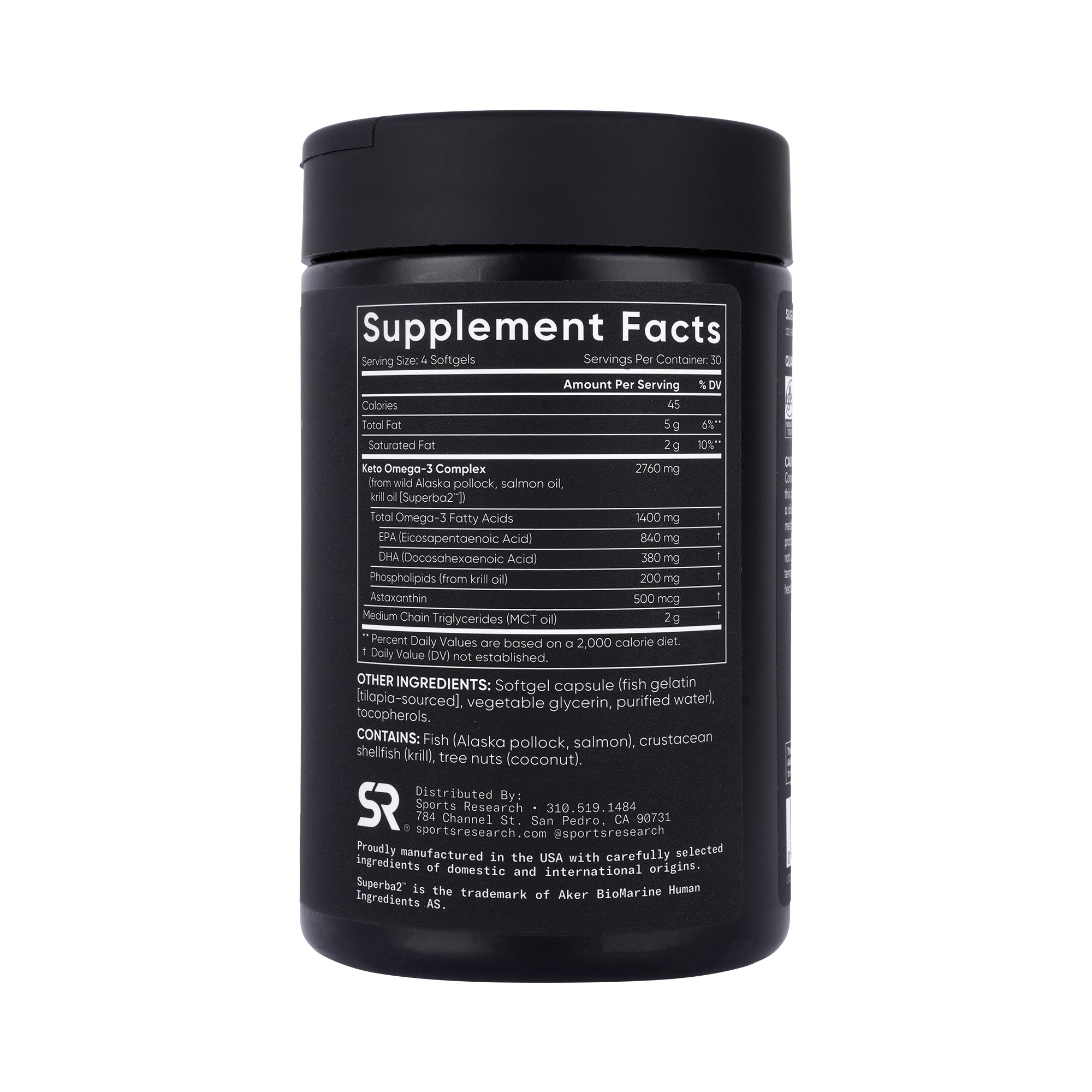 57720-Sports Research Keto Omega - 3 With Samon Oil 120 Softgels +1