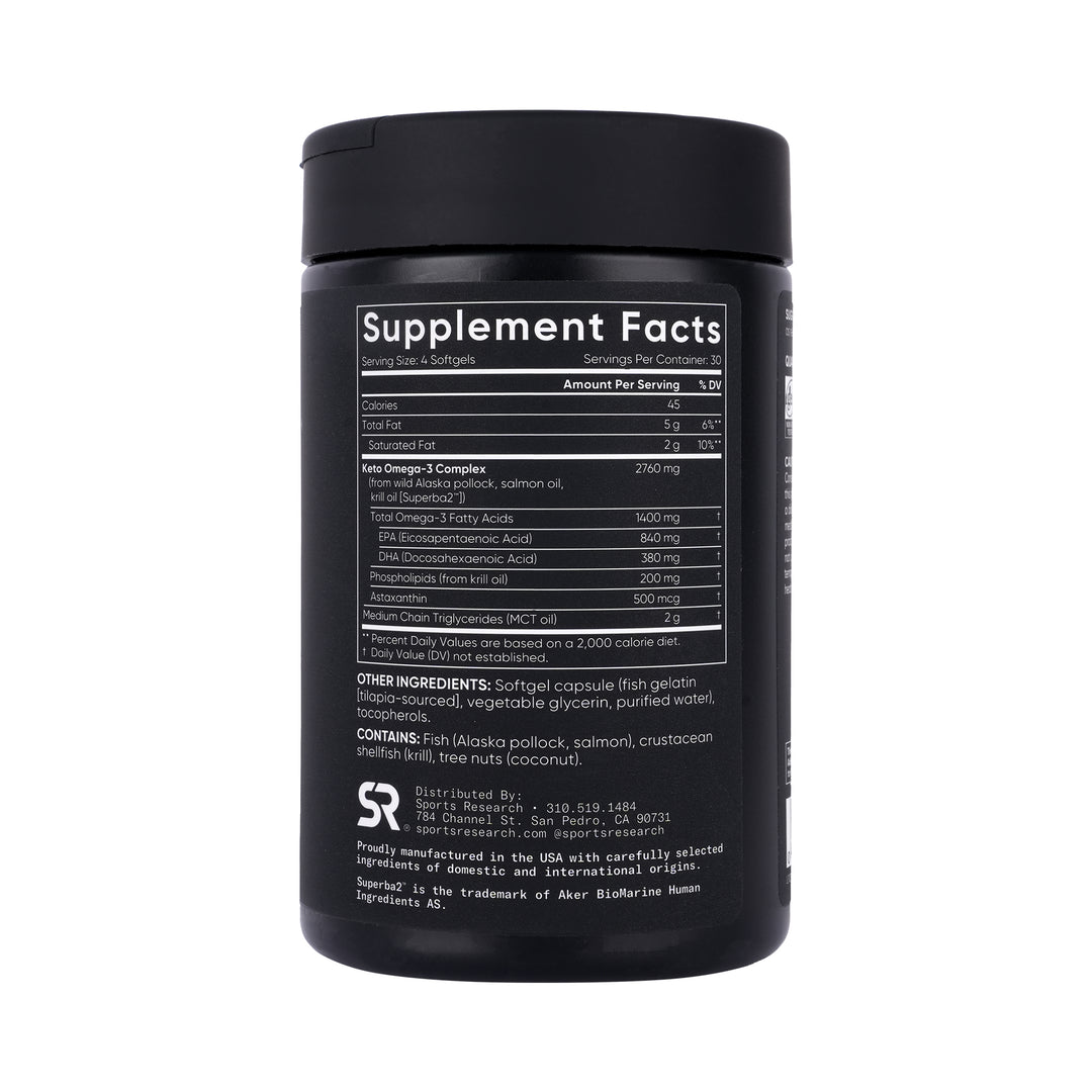 57720-Sports Research Keto Omega - 3 With Samon Oil 120 Softgels +1