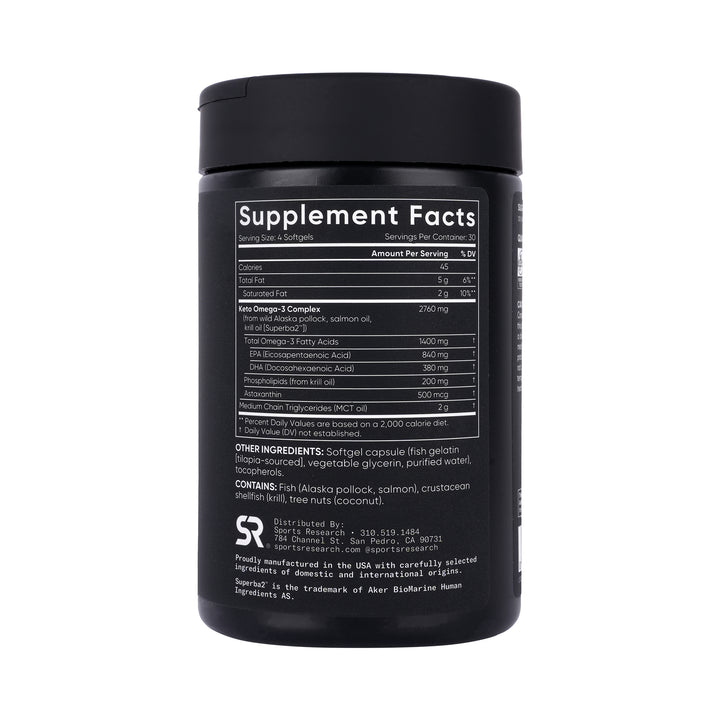 57720-Sports Research Keto Omega - 3 With Samon Oil 120 Softgels +1