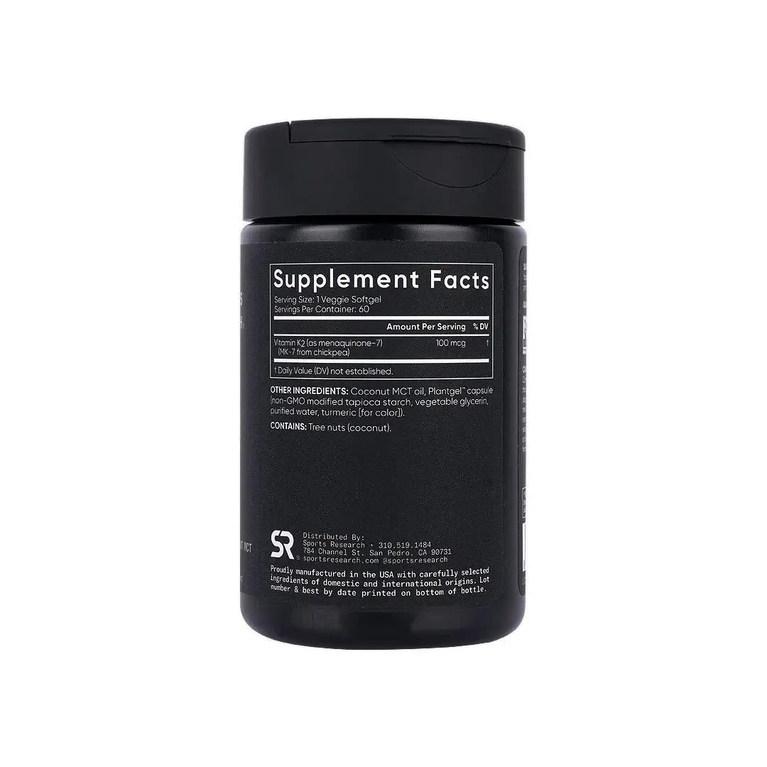 57723-Sports Research Vitamin K2 60 Veggie Softgels +1