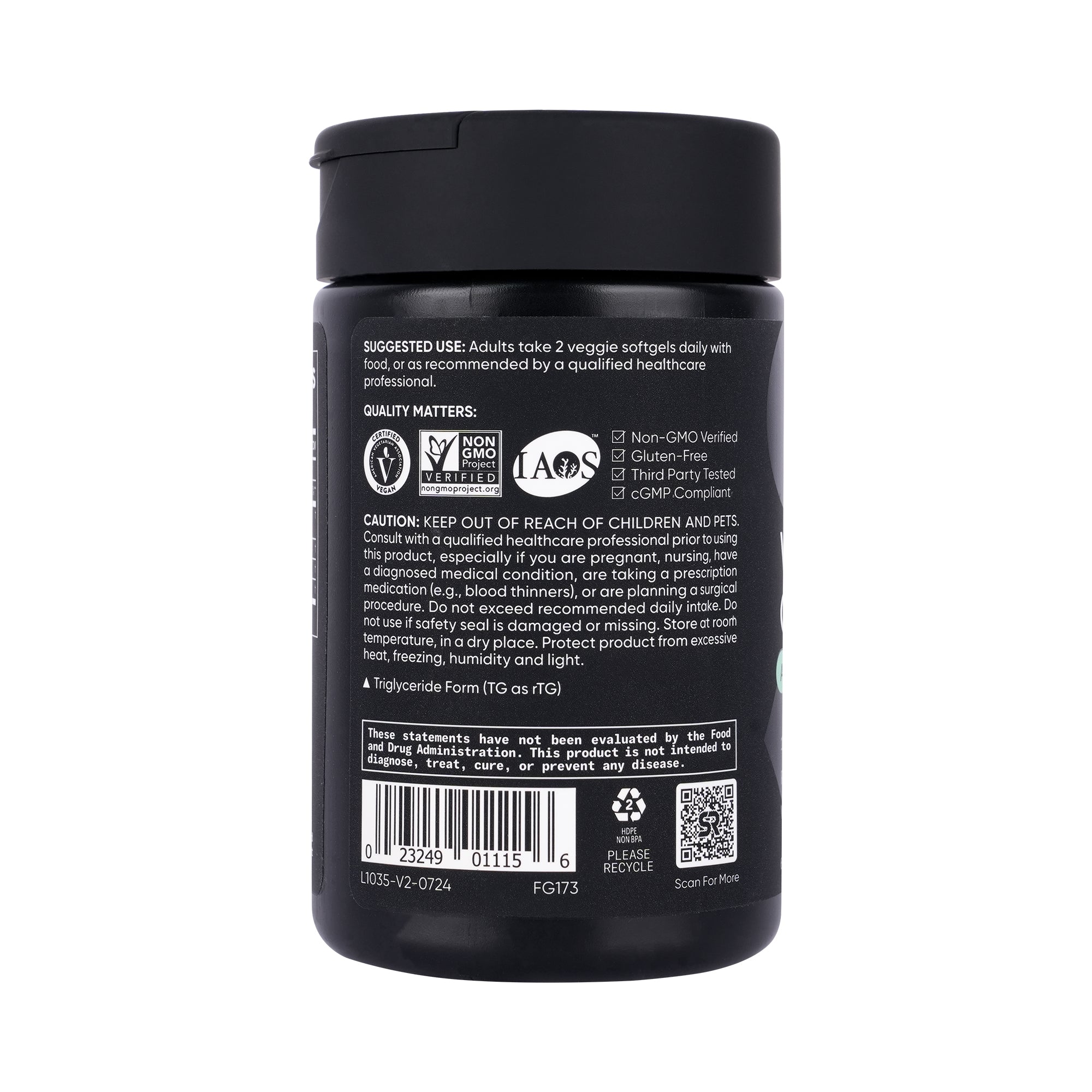57724-Sports Research Vegan Omega - 3 Algae Oil 60 Veggie Softgels +2