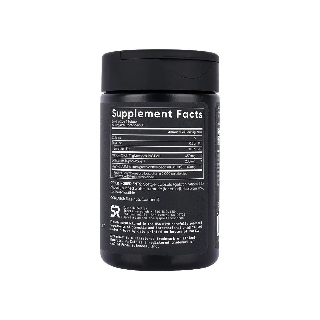 57725-Sports Research L - Theanine + Caffeine 60 Softgels +1