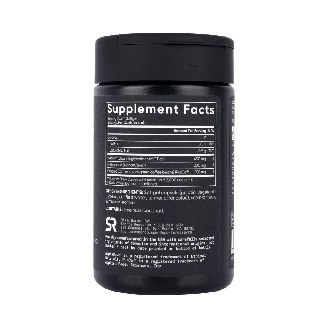 57725-Sports Research L - Theanine + Caffeine 60 Softgels +1
