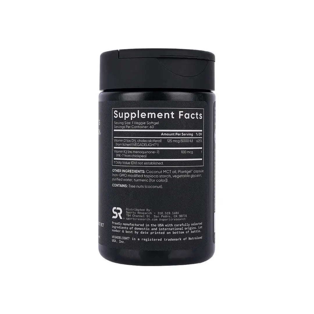 57726-Sports Research D3 + K2 Plant Based 60 Veggie Softgels +1