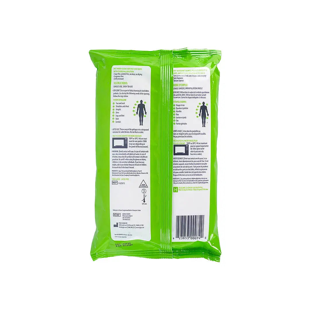 57775-Hygie Pre Moistened Wet Wash Glove 14pcs +1