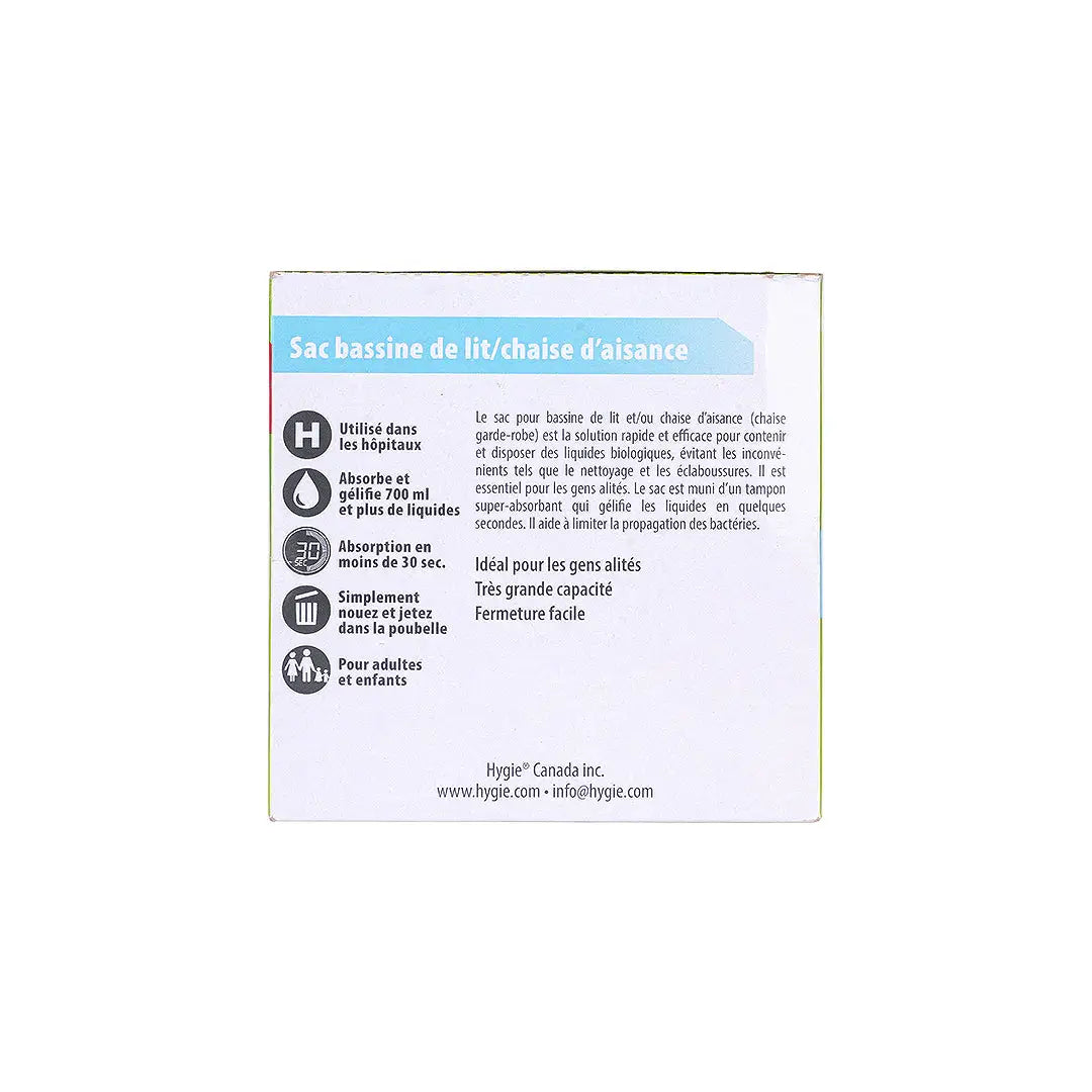 57778-Hygie Bedpan/Commode Hygenic Cover 20pcs +2