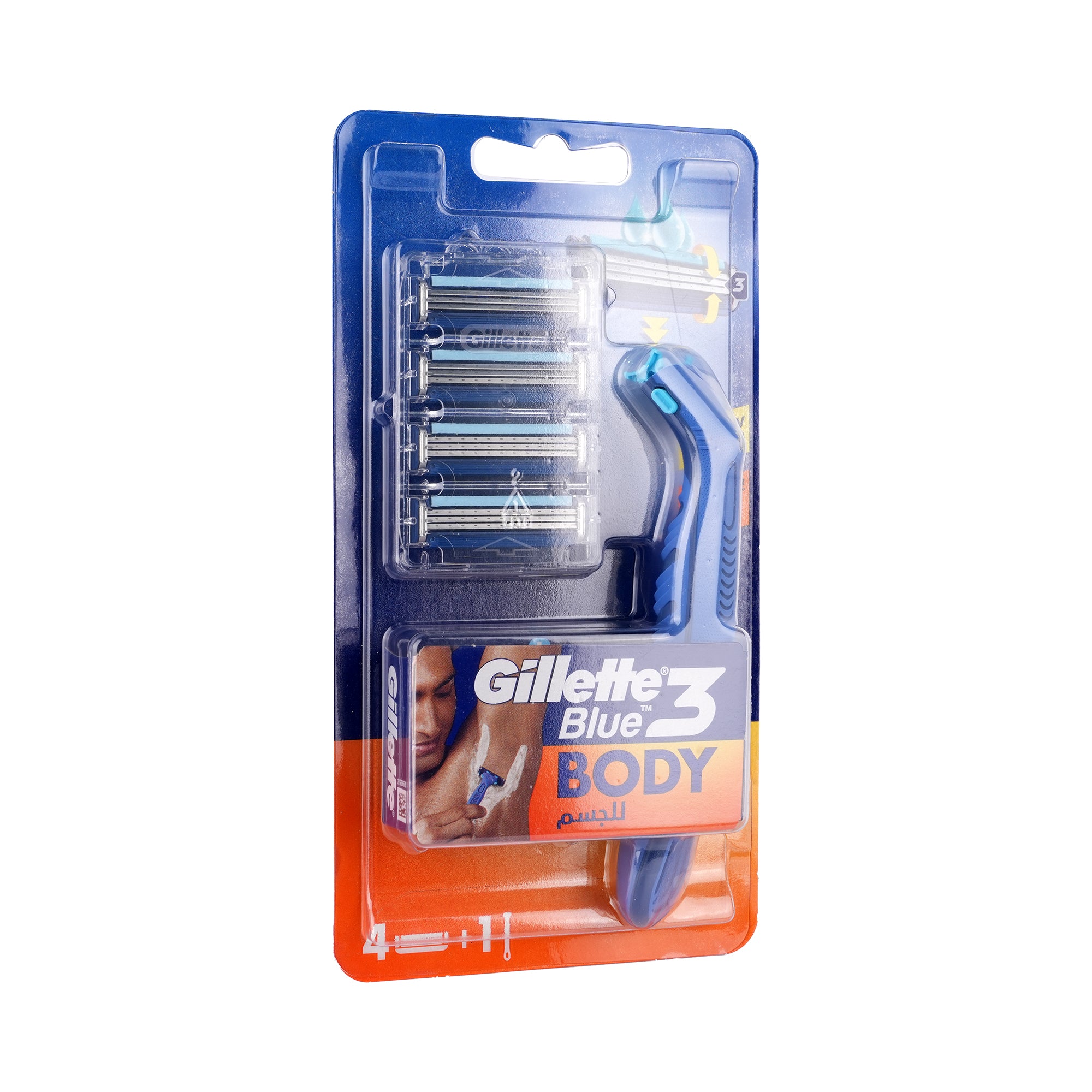 57832-Gillette Blue 3 Body Regular Handle + 4pcs