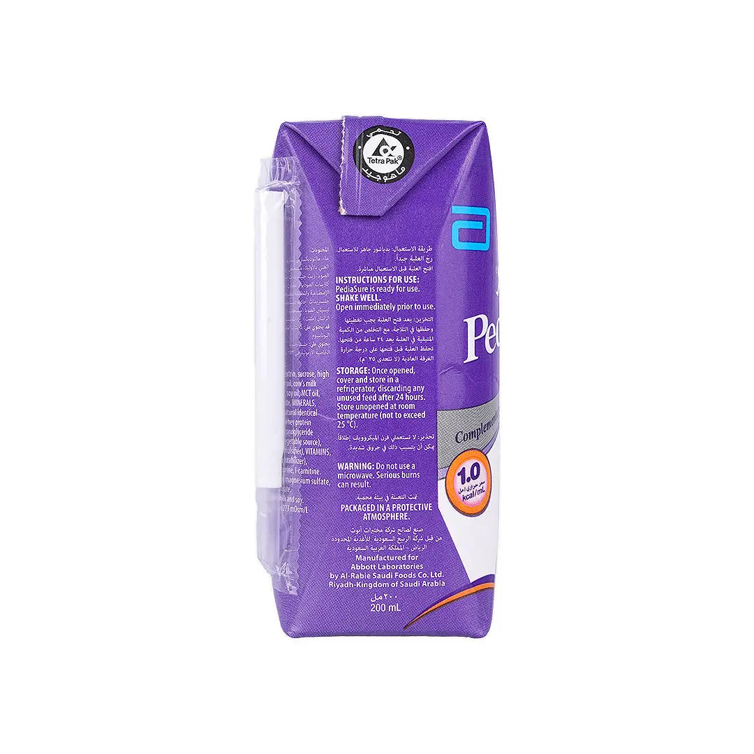 57854-Pediasure Liquid 1+ Years 200ml-Classic Vanilla +3