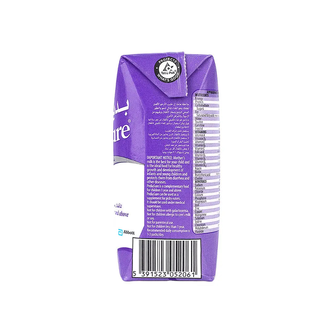 57854-Pediasure Liquid 1+ Years 200ml-Classic Vanilla +2