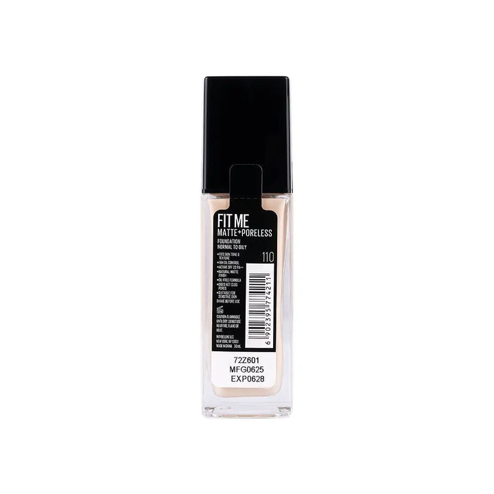 57938-Maybelline Fit Me Foundation Matte Poreless Glass Spf22 110 +3