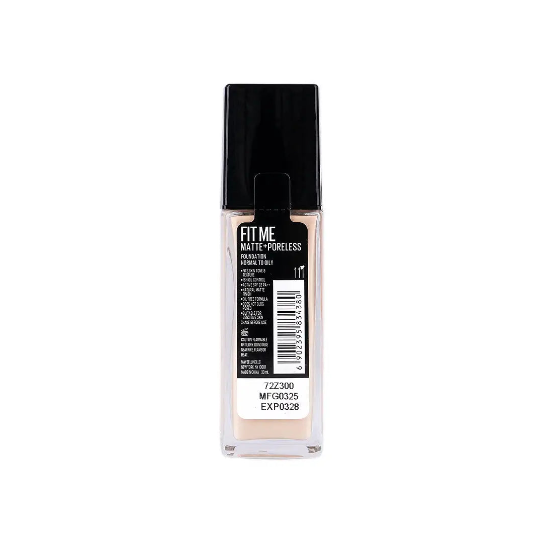 57939-Maybelline Fit Me Foundation Matte Poreless Glass SPF 111 +3