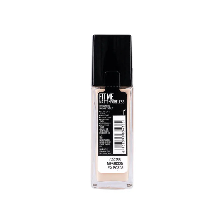 57939-Maybelline Fit Me Foundation Matte Poreless Glass SPF 111 +3