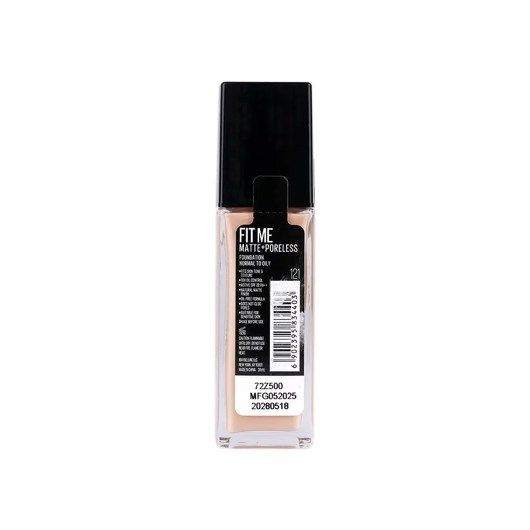 57942-Maybelline Fit Me Foundation Matte Poreless Glass SPF 121 +3