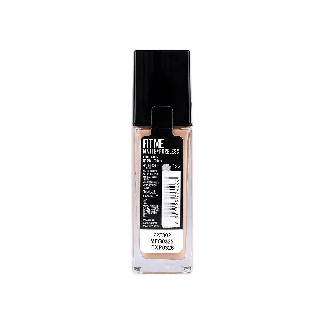 57943-Maybelline Fit Me Foundation Matte Poreless Glass SPF 122 +3