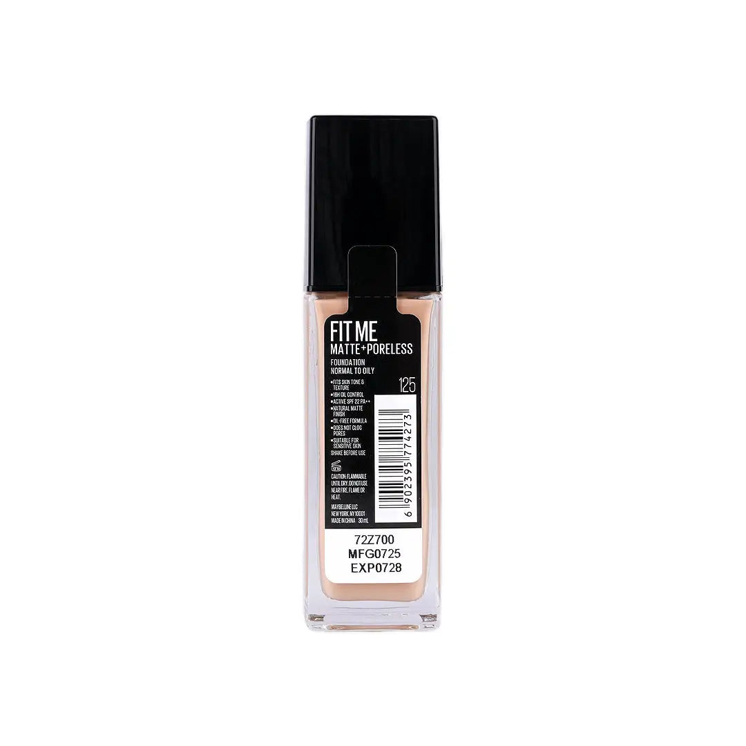 57945-Maybelline Fit Me Foundation Matte Poreless Glass SPF 125 +3