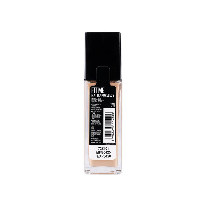 57946-Maybelline Fit Me Foundation Matte Poreless Glass Spf 128 +3