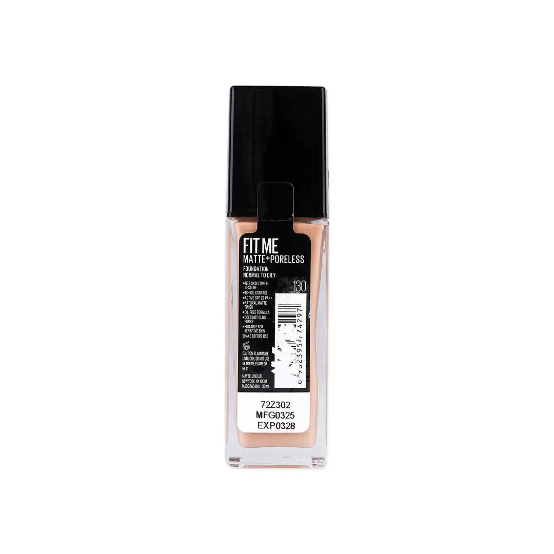 57947-Maybelline Fit Me Foundation Matte Poreless Glass SPF 130 +3