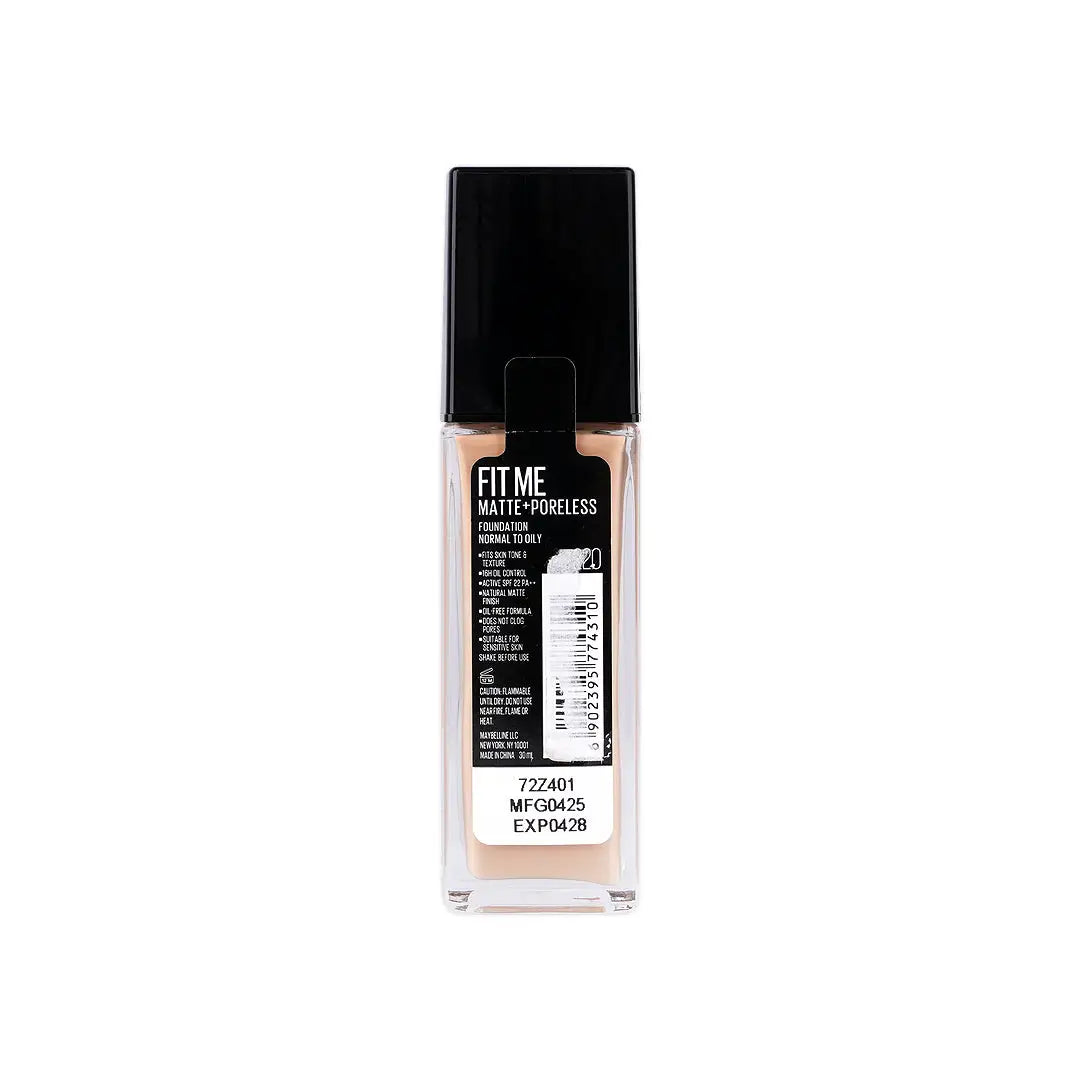 57949-Maybelline Fit Me Foundation Matte Poreless Glass SPF 220 +3