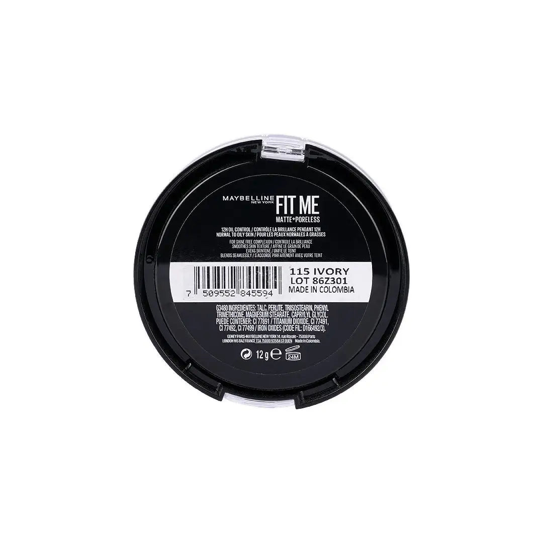 57992-Maybelline Fit Me Matte + Poreless Powder 115 Ivory +3