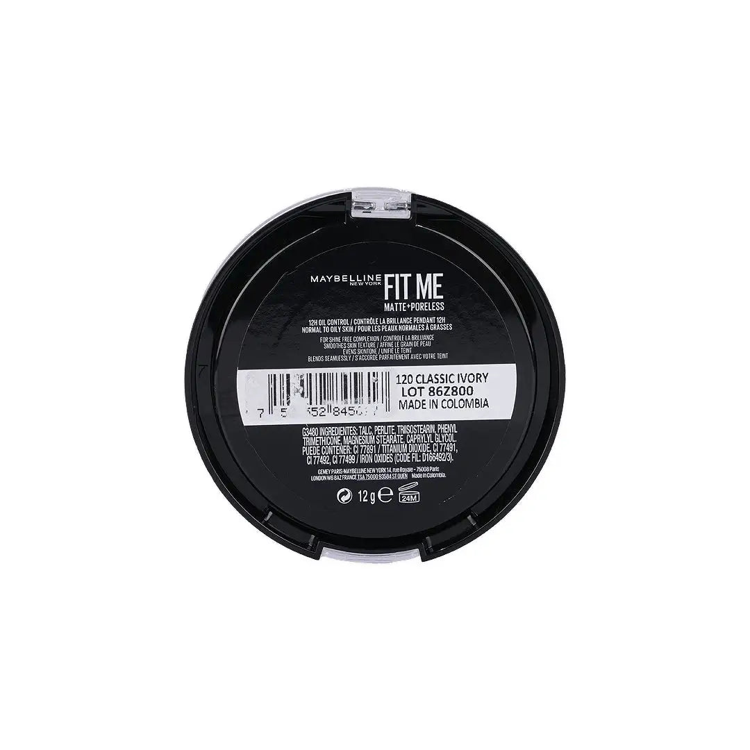 57993-Maybelline Fit Me Matte + Poreless Powder 120 Classic Ivory +4