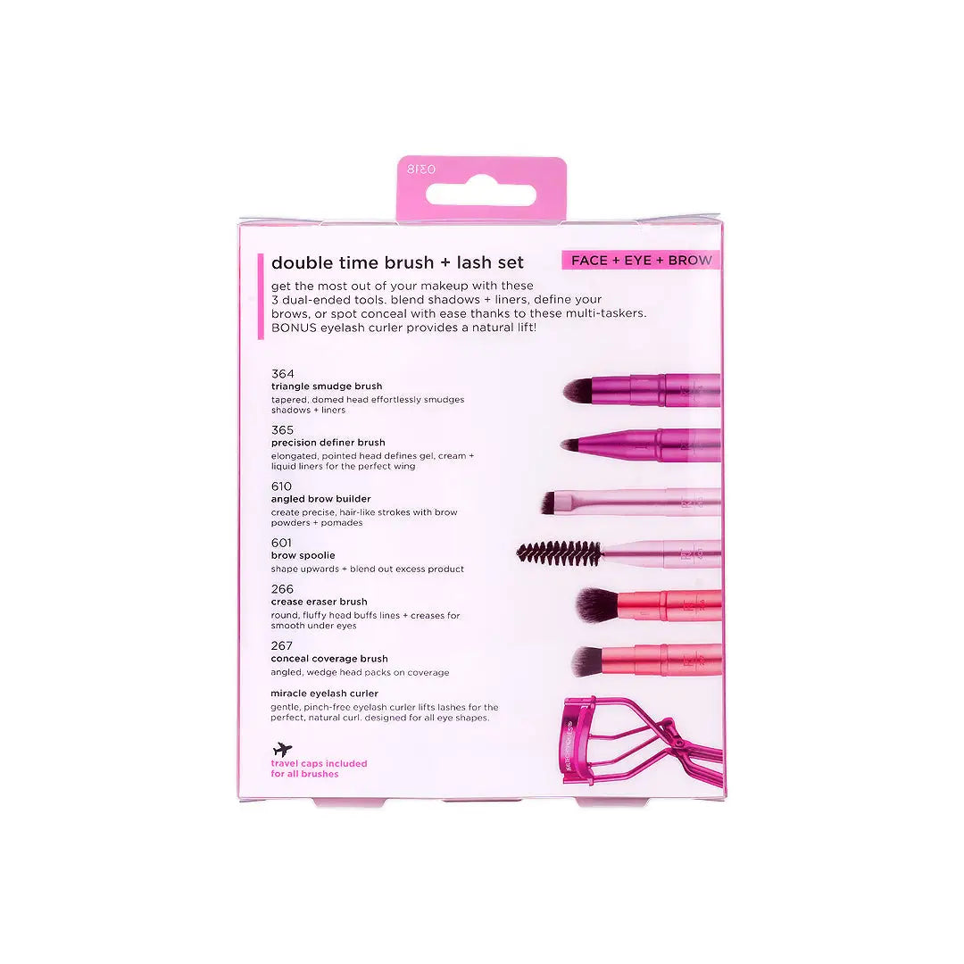 58158-Real Techniques Double Time Brush + Lash Set-0318 +3