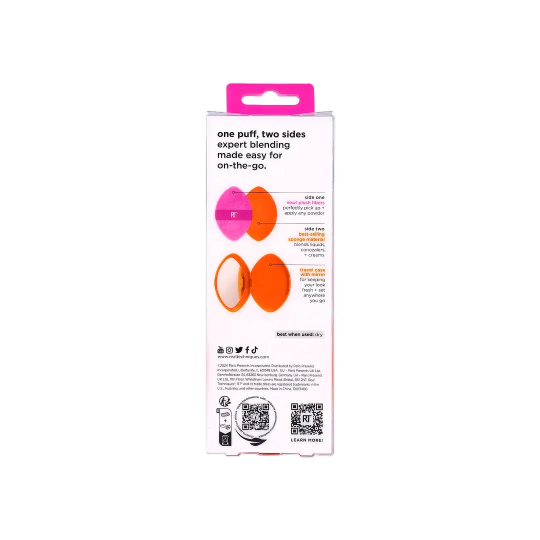 58160-Real Techniques Miracle 2-In-1 Powder Puff+Travel Case-0134 +5