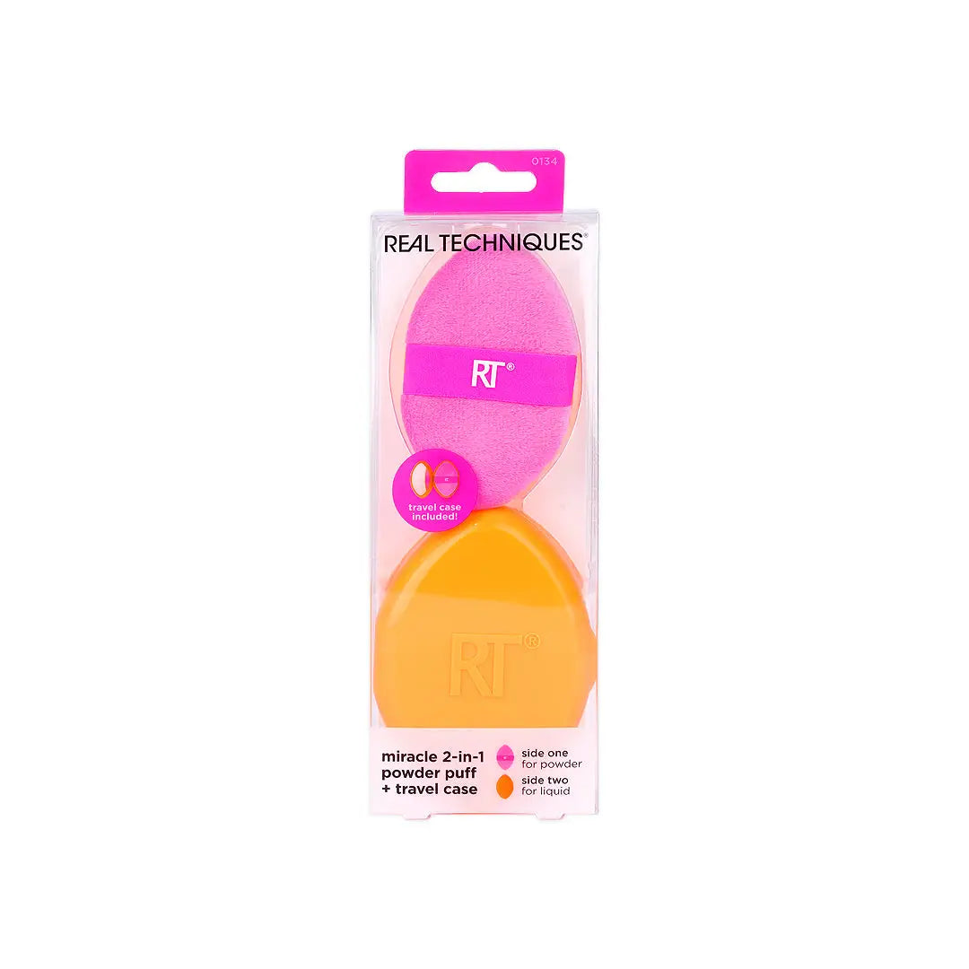 58160-Real Techniques Miracle 2-In-1 Powder Puff+Travel Case-0134 +2